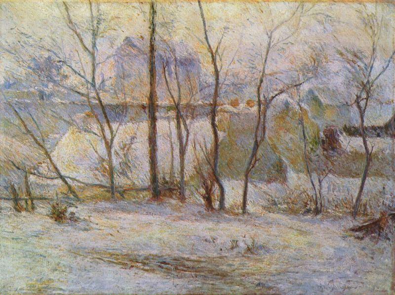 Paul Gauguin Garten im Schnee